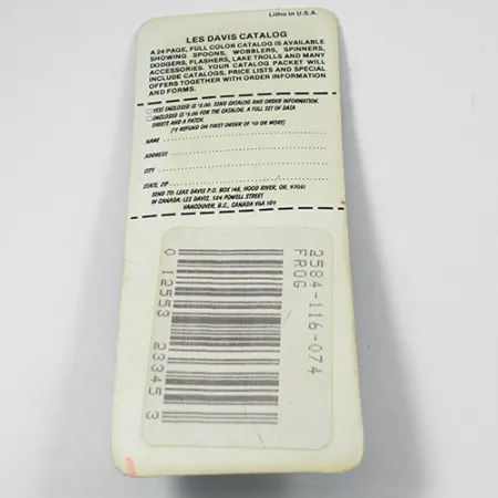 Luhr Jensen Les Davis Bang Tail, Frog (жовтий/зелений), 2 г, блешня оберталка (вертушка) #2077