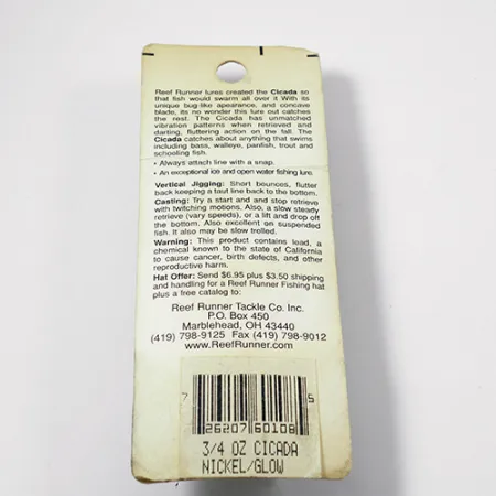 Reef Runner Cicada, нікель, 21 г, блесна коливалка (колебалка) #2157