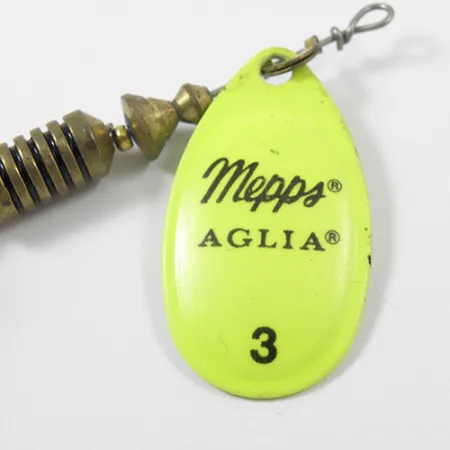 Mepps Aglia 3 dressed, хвіст з хутра оленя, неоновий жовтий, 7,3 г, блешня оберталка (вертушка) #2170