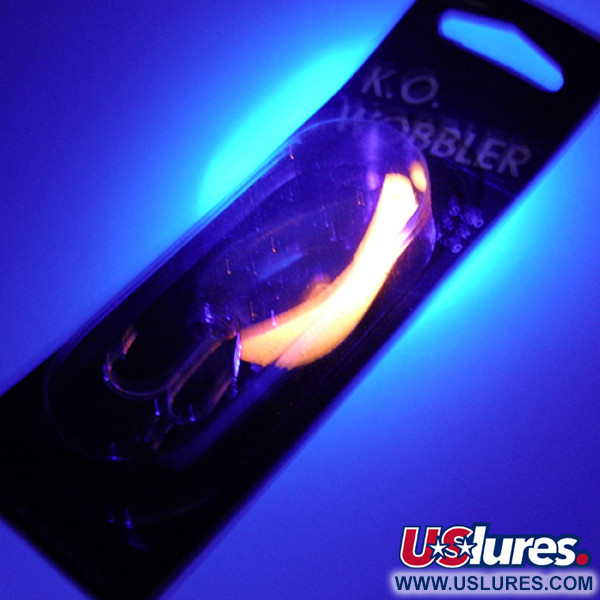 Acme K.O. Wobbler UV (світиться в ультрафіолеті), нікель/uv смужка - світиться в ультрафіолеті, 21 г, блесна коливалка (колебалка) #2216