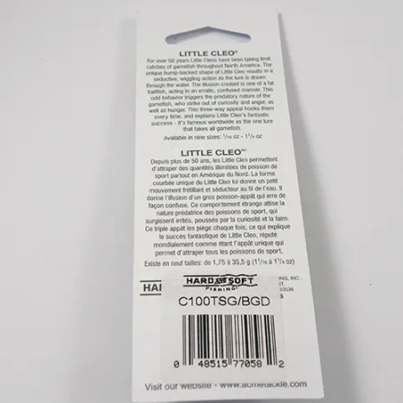 Acme Little Cleo, нікель/зелений/Glow - світиться в темряві та ультрафиолете, 9,5 г, блесна коливалка (колебалка) #2224