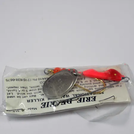 Erie Dearie Walleye Killer, нікель/червоний, 9 г, блешня оберталка (вертушка) #2226