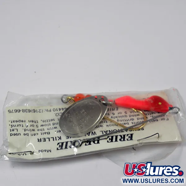  Erie Dearie Walleye Killer, нікель/червоний, 9 г, блешня оберталка (вертушка) #2226