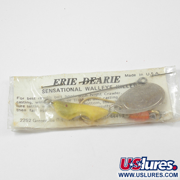  Erie Dearie Walleye Killer, нікель/жовтий, 14 г, блешня оберталка (вертушка) #2228