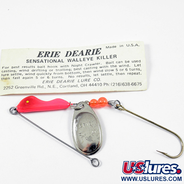  Erie Dearie Walleye Killer, приманка на судака, нікель/червоний, 12 г, блешня оберталка (вертушка) #2233