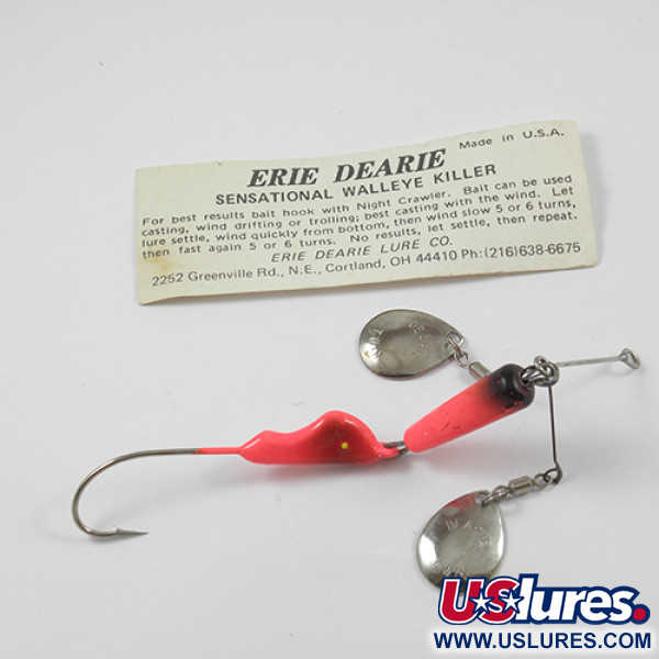  Erie Dearie Walleye Killer, нікель/червоний, 17 г, блешня оберталка (вертушка) #2236