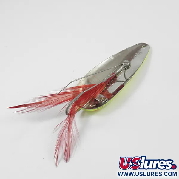 Eppinger Незачіпляйка Dardevle Dardevlet Feathered (незачіпляйка), неоновий жовтий/червоний/нікель, 21 г, блесна коливалка (колебалка) #2285