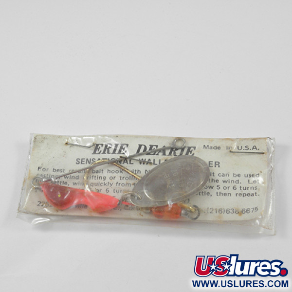  Erie Dearie Walleye Killer, нікель/червоний, 14 г, блешня оберталка (вертушка) #2289