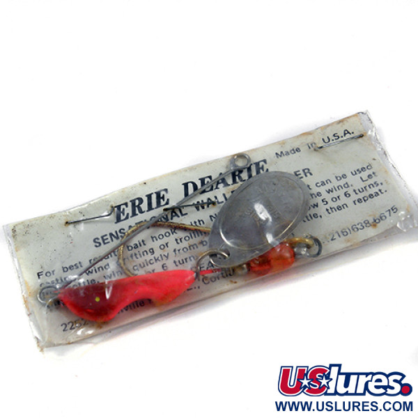  Erie Dearie Walleye Killer, нікель/червоний, 14 г, блешня оберталка (вертушка) #2289