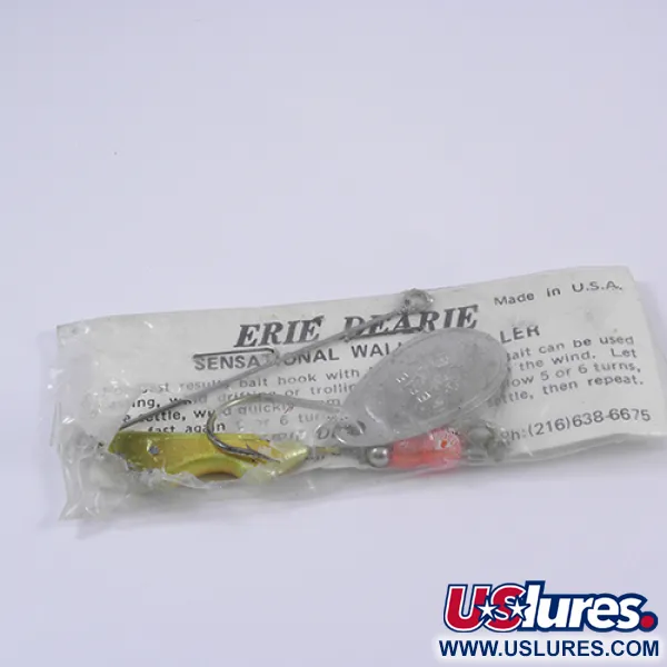 Erie Dearie Walleye Killer, нікель/жовтий, 14 г, блешня оберталка (вертушка) #2293