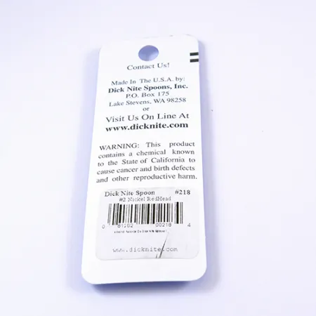 Dick Nite Spoons Dick Nite #2, нікель/червоний, блесна коливалка (колебалка) #2306