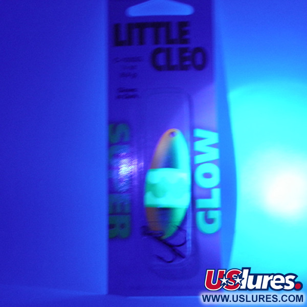 Acme Little Cleo (світиться в темряві), нікель/рожевий/жовтий Glow - світиться в темряві та ультрафиолете, 9,5 г, блесна коливалка (колебалка) #2308