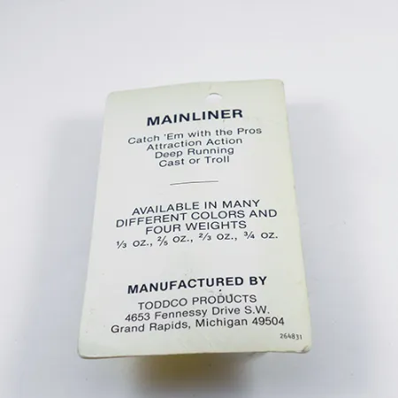 TODDCO Main liner, білий/нікель, 11 г, блесна коливалка (колебалка) #2439