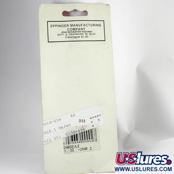 Eppinger Dardevle, чорний/слонова кістка/нікель, 28 г, блесна коливалка (колебалка) #2558