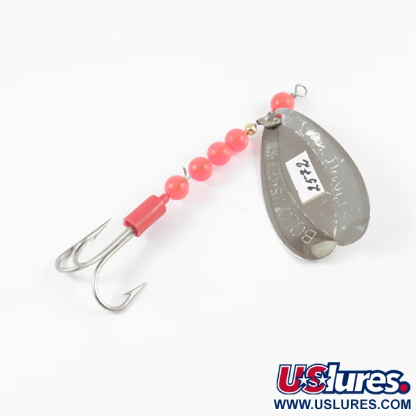 Luhr Jensen Les Davis Bolo, нікель/червоний, 9 г, блешня оберталка (вертушка) #2572