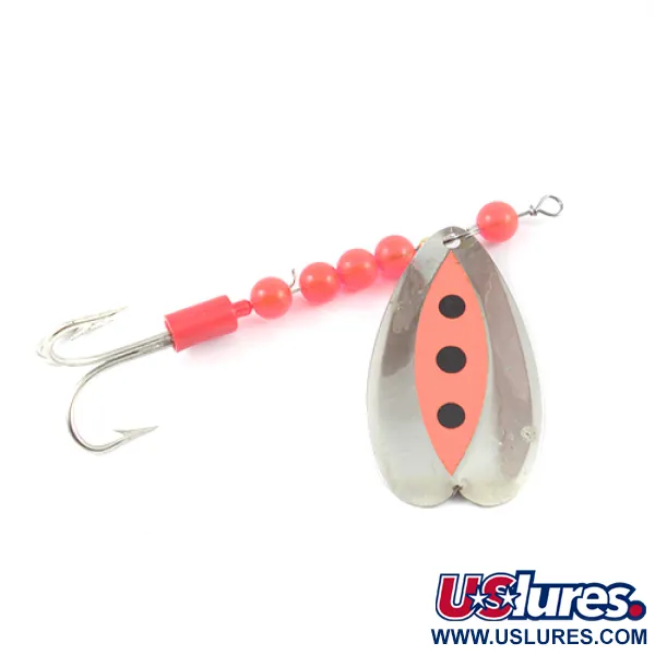 Luhr Jensen Les Davis Bolo, нікель/червоний, 9 г, блешня оберталка (вертушка) #2572