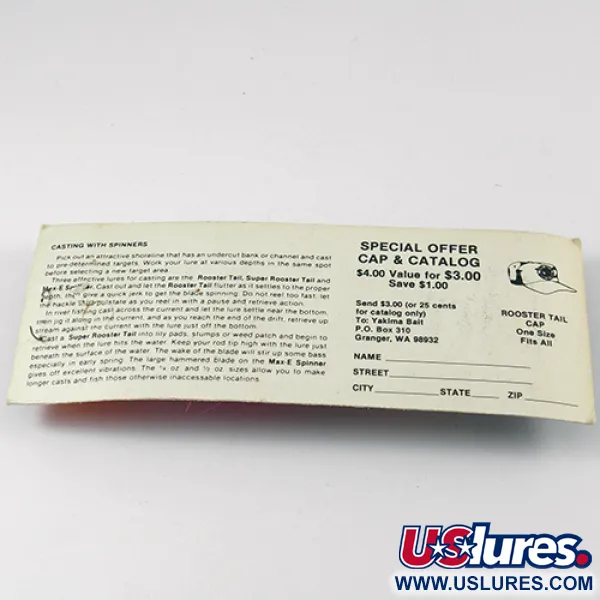 Yakima Bait Worden’s Original Rooster Tail 6, срібло/рожевий, 15 г, блешня оберталка (вертушка) #2597