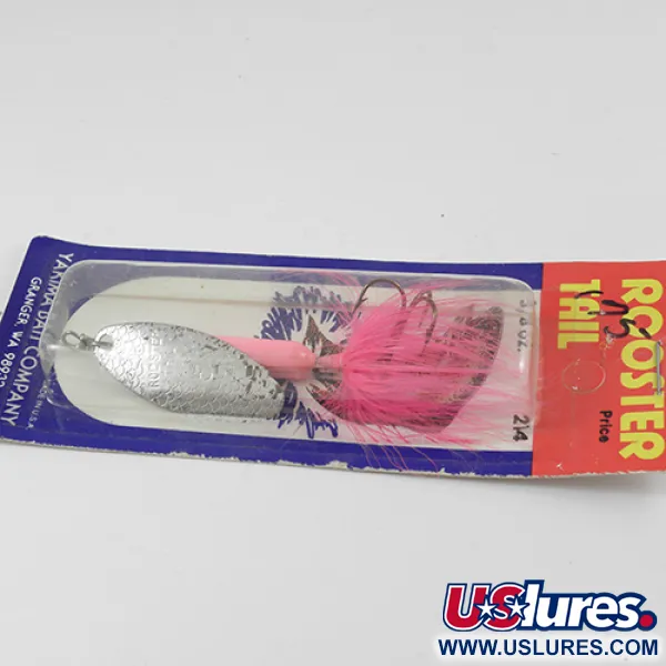 Yakima Bait Worden’s Original Rooster Tail 6, срібло/рожевий, 15 г, блешня оберталка (вертушка) #2597