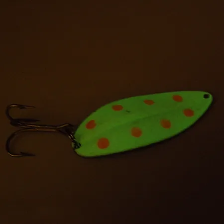 TODDCO Main liner (світиться в темряві), Glow (світиться в темряві)білий/неоновий червоний/нікель, 21 г, блесна коливалка (колебалка) #2662