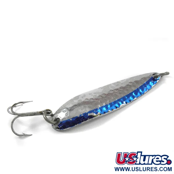 Luhr Jensen Krocodile DIE #4, карбований нікель/синій, 14 г, блесна коливалка (колебалка) #2683