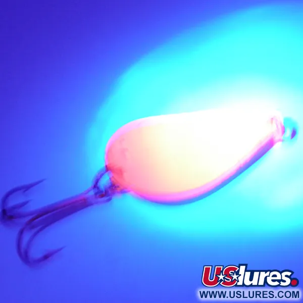 Acme K.O. Wobbler UV (світиться в ультрафіолеті), нікель/неоновий червоний (світиться в ультрафіолеті), 21 г, блесна коливалка (колебалка) #2710