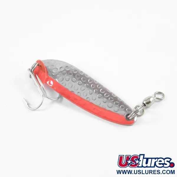 Luhr Jensen Krocodile DIE #3, карбований нікель/червоний, 10 г, блесна коливалка (колебалка) #2734