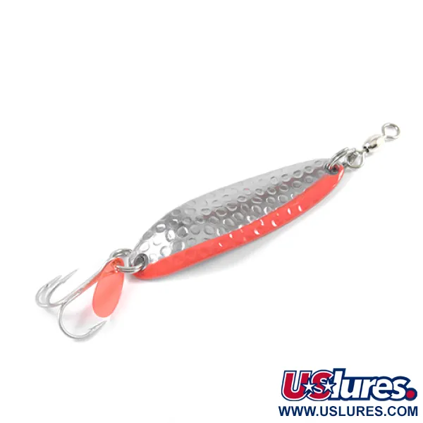 Luhr Jensen Krocodile DIE #3, карбований нікель/червоний, 10 г, блесна коливалка (колебалка) #2734