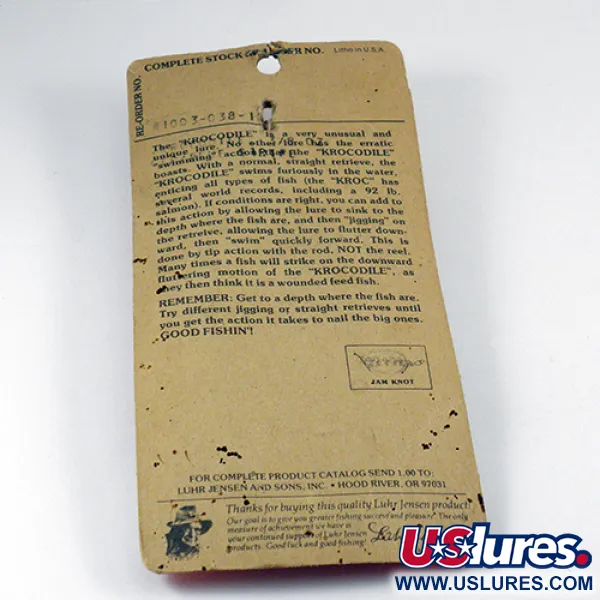 Luhr Jensen Krocodile DIE #3 (світиться в темряві), білий/синій Glow - світиться в темряві, 14 г, блесна коливалка (колебалка) #2803