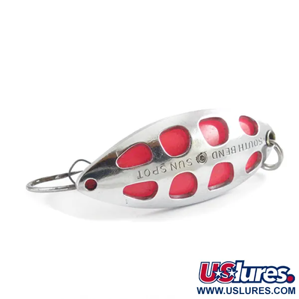  South Bend Sun Spot, нікель/червоний, 14 г, блесна коливалка (колебалка) #2807