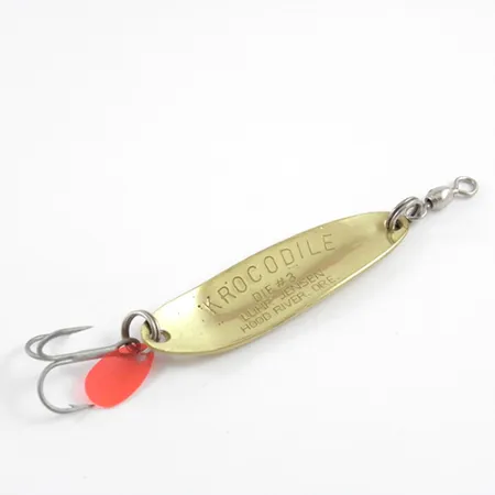 Luhr Jensen Krocodile DIE #3, Карбована латунь/червоний, 10 г, блесна коливалка (колебалка) #2870
