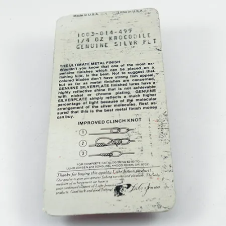 Luhr Jensen Krocodile DIE #3, нікель, 10 г, блесна коливалка (колебалка) #2881