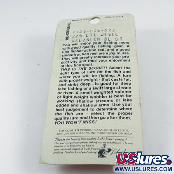 Luhr Jensen Little Jewel, нікель/синій, 14 г, блесна коливалка (колебалка) #2883