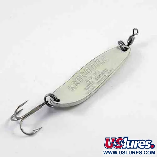 Luhr Jensen Krocodile DIE #3, білий/зелений, 14 г, блесна коливалка (колебалка) #2921