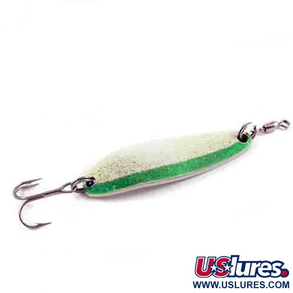 Luhr Jensen Krocodile DIE #3, білий/зелений, 14 г, блесна коливалка (колебалка) #2921