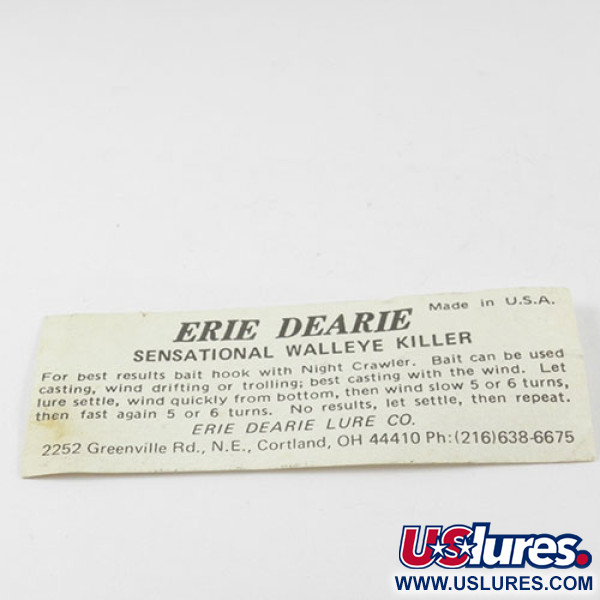  Erie Dearie Walleye Killer, нікель/червоний, 12 г, блешня оберталка (вертушка) #2932