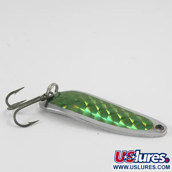 Luhr Jensen Krocodile DIE #3, нікель/зелений, 10 г, блесна коливалка (колебалка) #2967