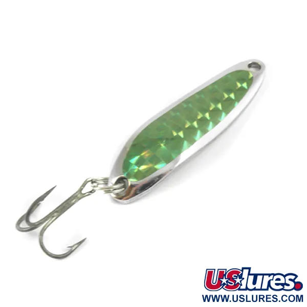 Luhr Jensen Krocodile DIE #3, нікель/зелений, 10 г, блесна коливалка (колебалка) #2967