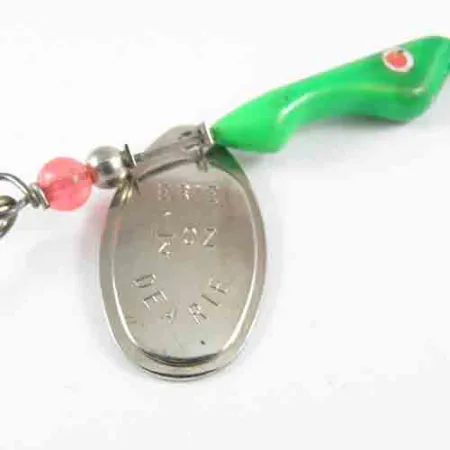 Erie Dearie Walleye Killer, приманка на судака, нікель/зелений, 9 г, блешня оберталка (вертушка) #2991