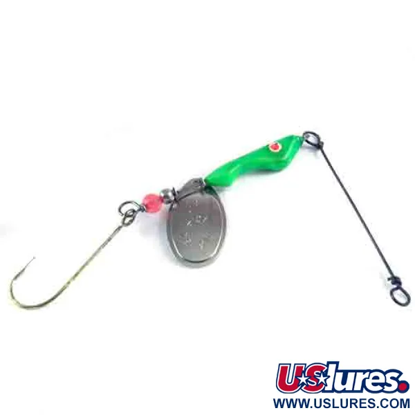  Erie Dearie Walleye Killer, приманка на судака, нікель/зелений, 9 г, блешня оберталка (вертушка) #2991