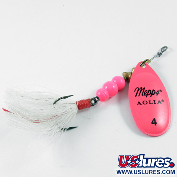  Mepps Aglia Hot Pink 4 Dressed (хвіст з хутра оленя), рожевий, 10 г, блешня оберталка (вертушка) #3099