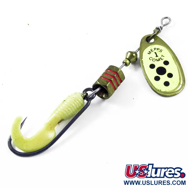  Mepps Comet 1, латунь/жовтий, 3,5 г, блешня оберталка (вертушка) #3169