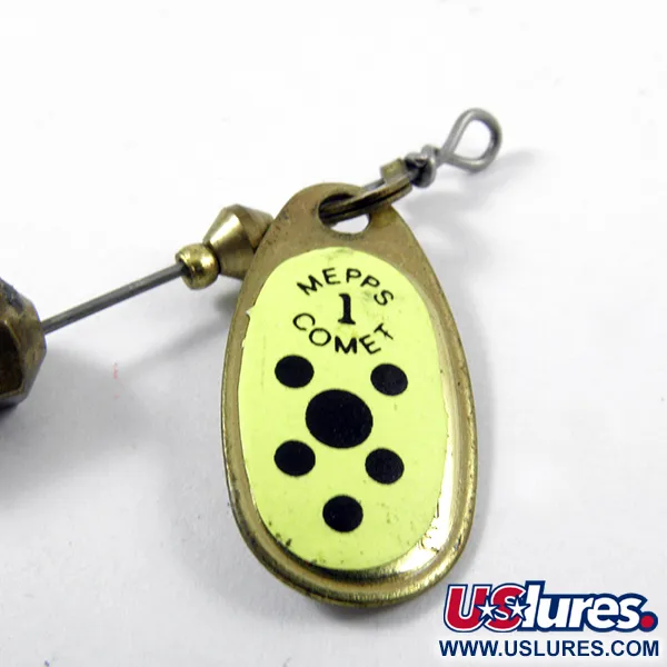  Mepps Comet 1, латунь/жовтий, 3,5 г, блешня оберталка (вертушка) #3169
