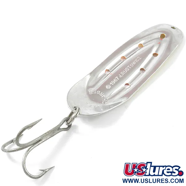 Rustowicz Charger №3 UV (світиться в ультрафіолеті), нікель/жовтий/червоний UV - світиться в ультрафіолеті, 12,5 г, блесна коливалка (колебалка) #3197