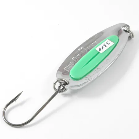 Blue Fox Pixee, карбований нікель/зелений, 14 г, блесна коливалка (колебалка) #3314