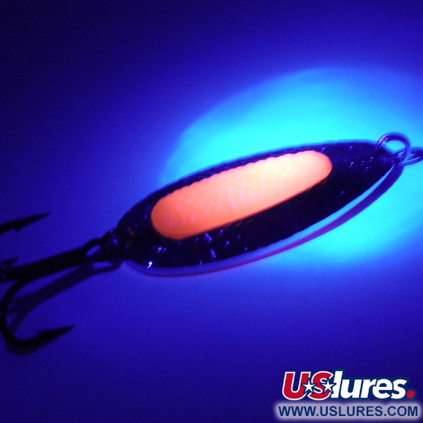  Blue Fox Pixee UV (світиться в ультрафіолеті), карбований нікель/помаранчевий, 24 г, блесна коливалка (колебалка) #3336
