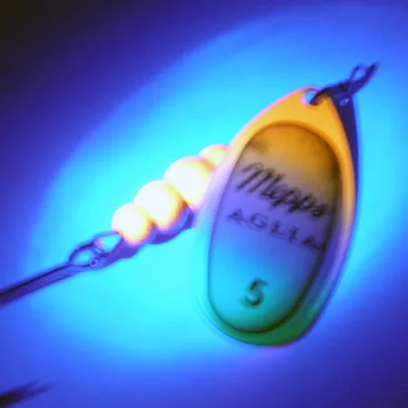 Mepps Aglia 5 Fluo UV (світиться в ультрафіолеті), Fluo UV - світиться в ультрафіолеті, 14 г, блешня оберталка (вертушка) #3568