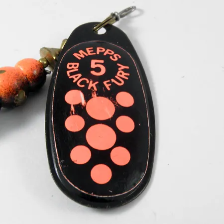 Mepps Black Fury 5, чорний/неоновий червоний, 14 г, блешня оберталка (вертушка) #3576