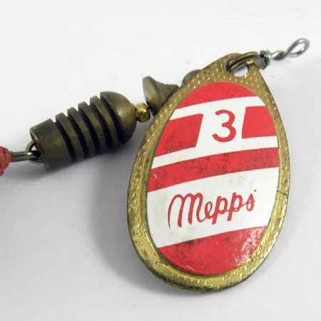 Mepps Aglia 3 dressed (з хвосту білки), червоний/білий/латунь, 7,3 г, блешня оберталка (вертушка) #3611