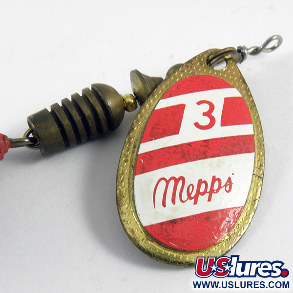  Mepps Aglia 3 dressed (з хвосту білки), червоний/білий/латунь, 7,3 г, блешня оберталка (вертушка) #3611
