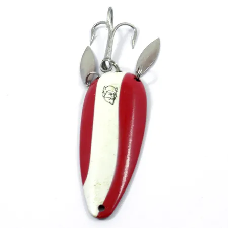 Eppinger Dardevle Dardevlet Klicker, червоний/білий/латунь, 21 г, блесна коливалка (колебалка) #3778